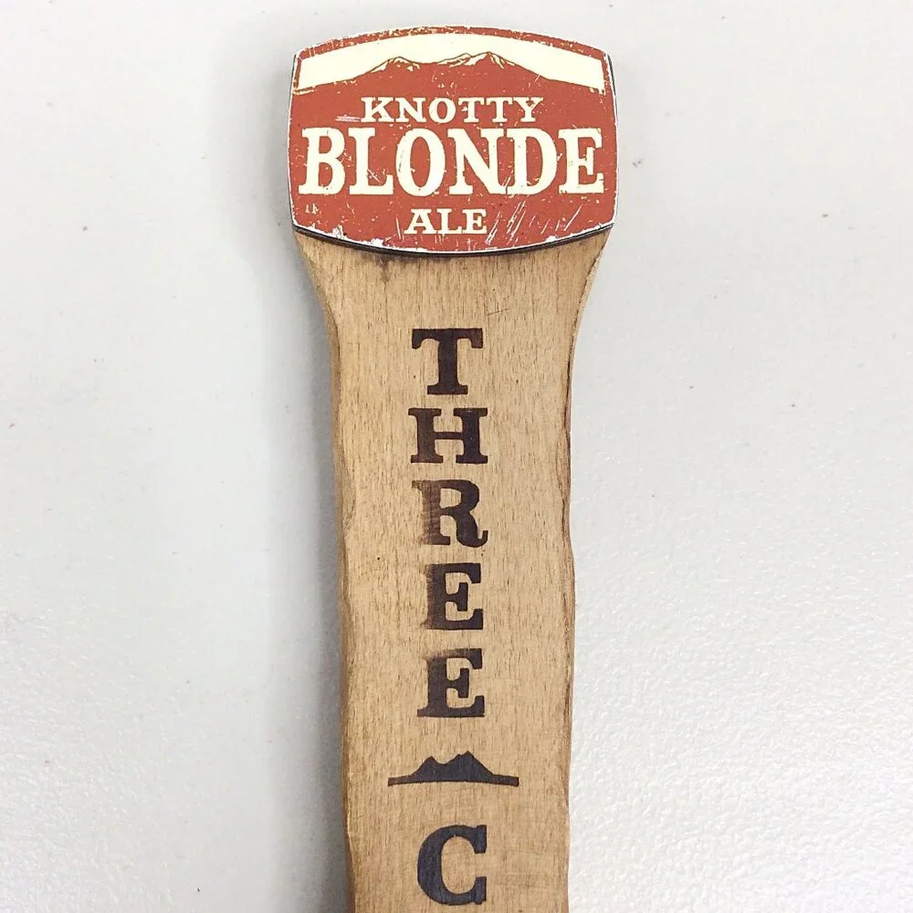 Three Creeks Brewing Beer Tap Handle‎ Knotty Blond Ale Firestorm Red 11